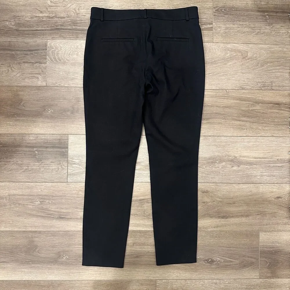 Black Stretch Ankle Dress Pants Sutton Skinny Trousers Size 8
